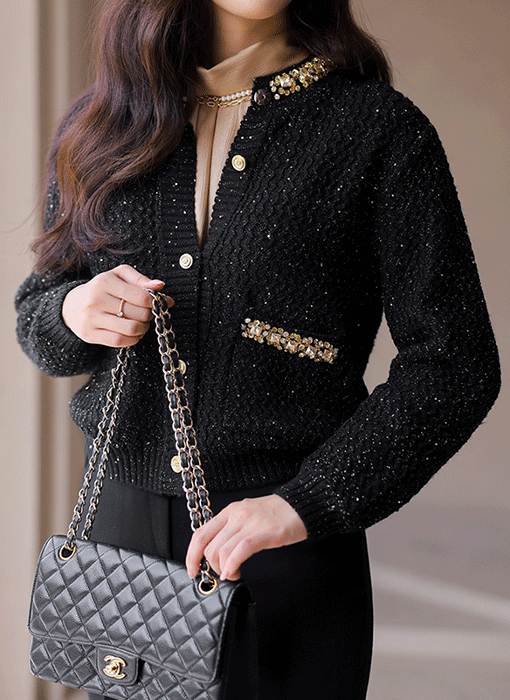 Aurora Shine Knit Cardigan