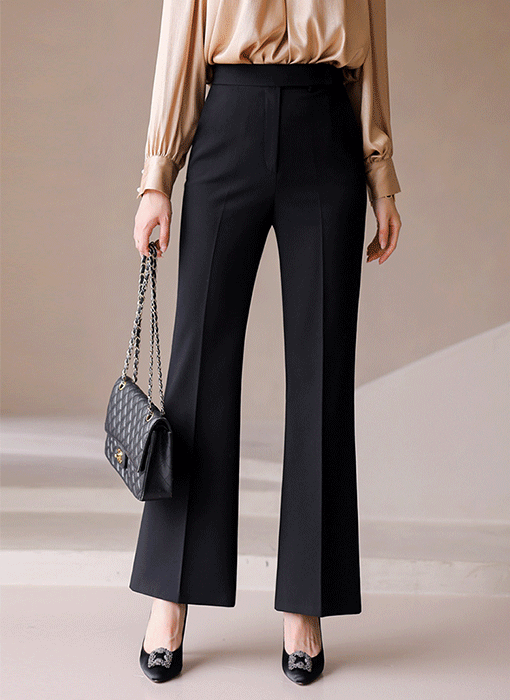 Sleek Line Boot-cut Slacks