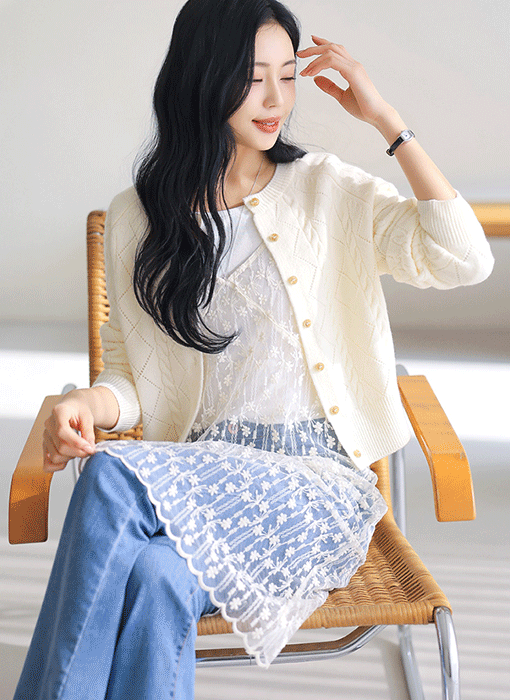 [The Onme] Sheer Lace Layered Bustier Dress