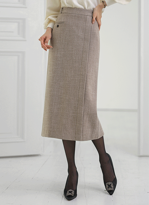 Classic Warm H-Line Midi Skirt