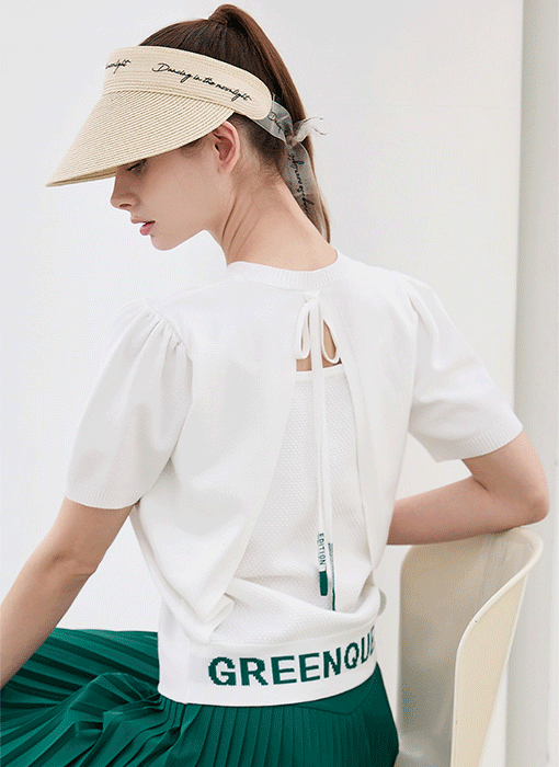 [QoG] Stylish Peek-a-Back Knit Top (Short Sleeve & Sleeveless)