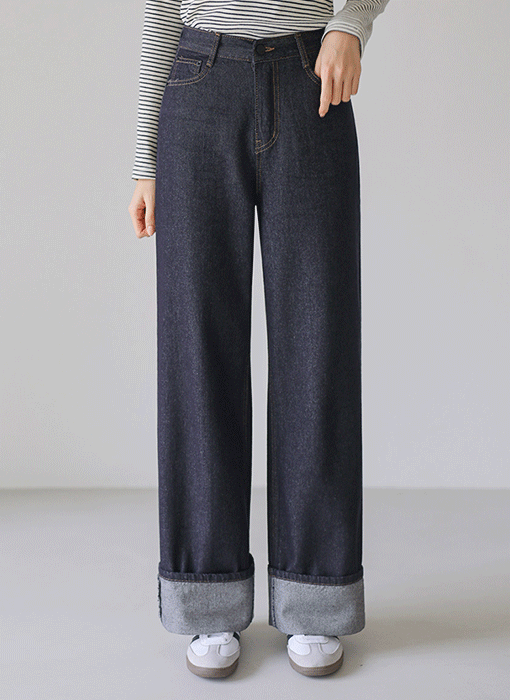 [The Onme] Modern Raw Tone Wide Jeans