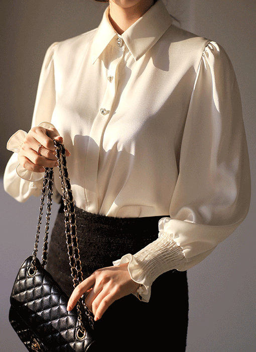 Luna Heart Jewel Satin Blouse