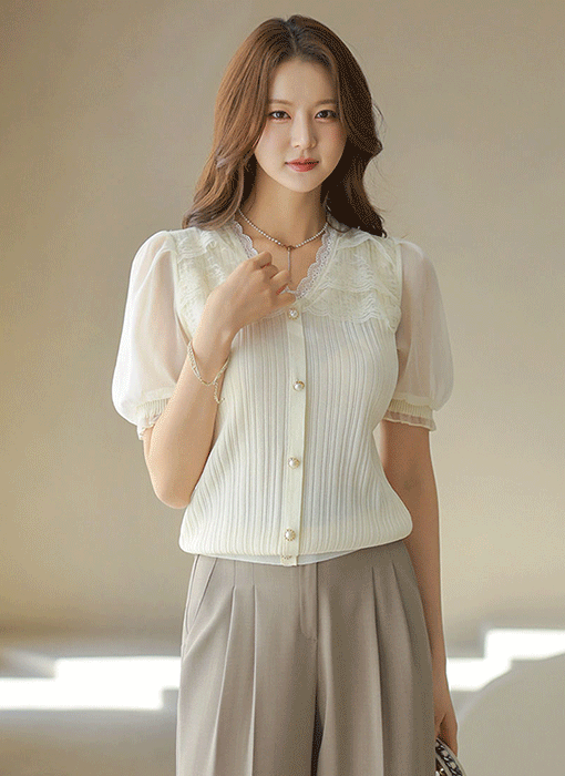 Lace Whisper Knit Blouse