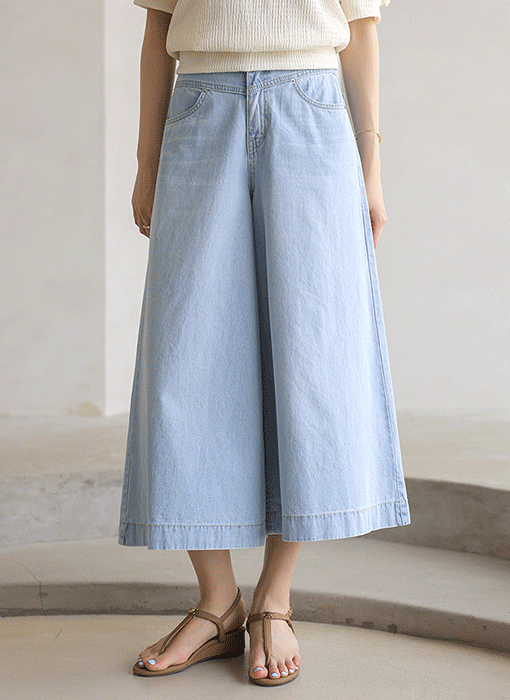 Skirt Illusion Wide-Leg Jeans