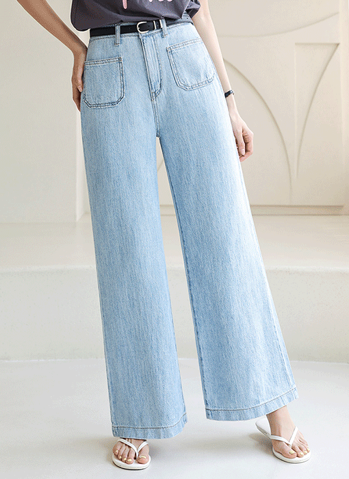 [The Onme] Breeze Linen-Like Wide Jeans