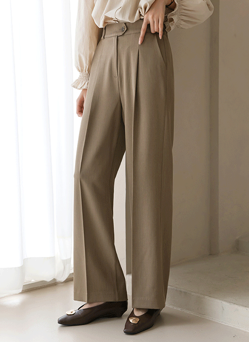 [The Onme] Soft Flowing Wrap Button Wide Slacks