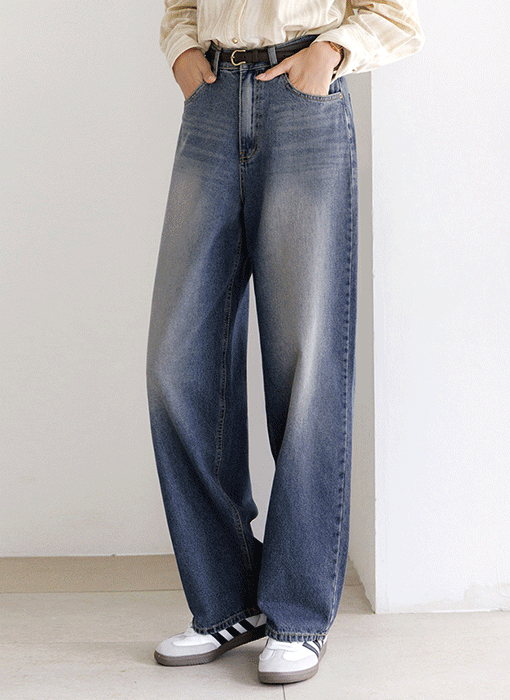 [The Onme] Medium Wash Wide Leg Jeans