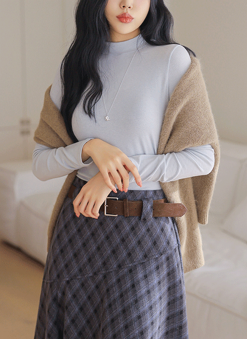 [The Onme] (5 Colors) Soft Flex Mock-Neck Inner Tee