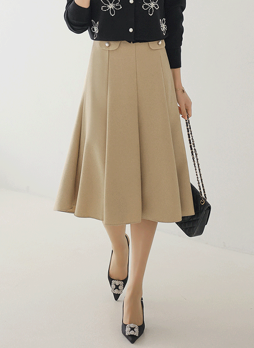 Grace Panelled Flare Midi Skirt