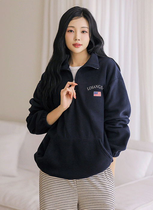 [The Onme] Casual City Half-Zip Fleece Sweatshirt