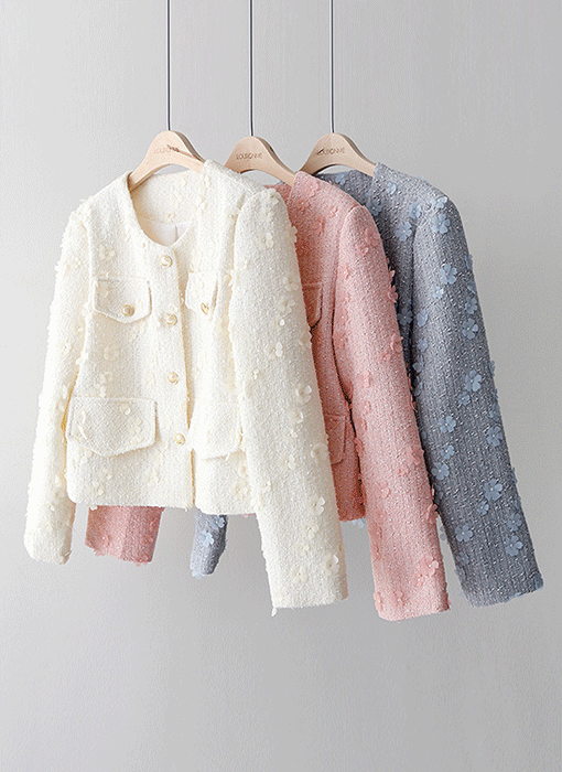 [Special Price] Petal Blossom Textured Tweed Jacket