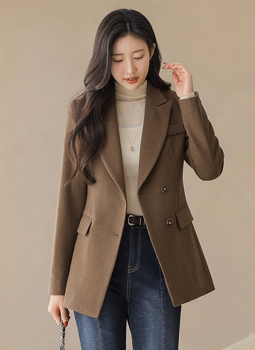 Refined Asymmetrical Button Tailored Jacket