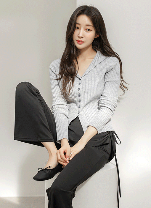 올레 단추 신축성 좋은 슬림골지 가디건