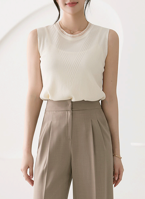Sheer Edge Airy Sleeveless Knit 