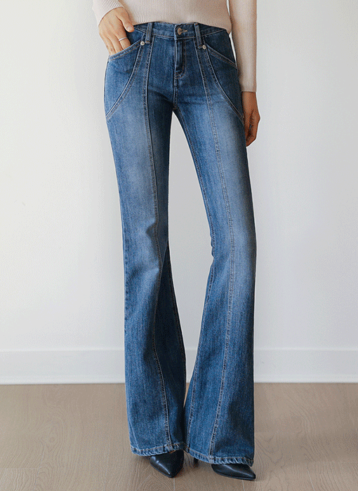 [The Onme] Contoured Seam Bootcut Jeans