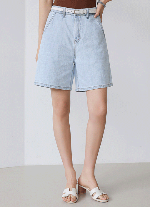 [The Onme] Breeze Texture Light Denim Shorts