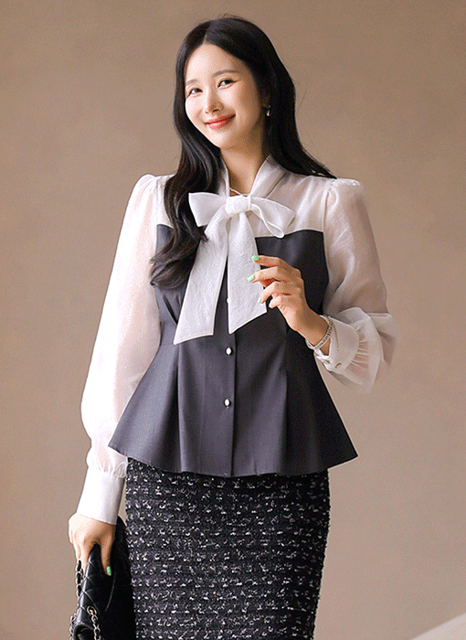 [LouisAngel] Elegant Peplum Bustier Blouse