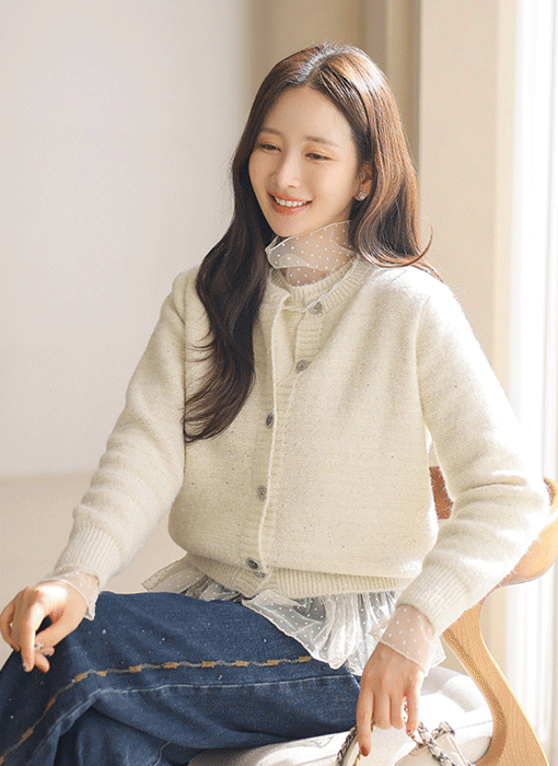 Shimmer Blend Knit Vest & Cardigan SET