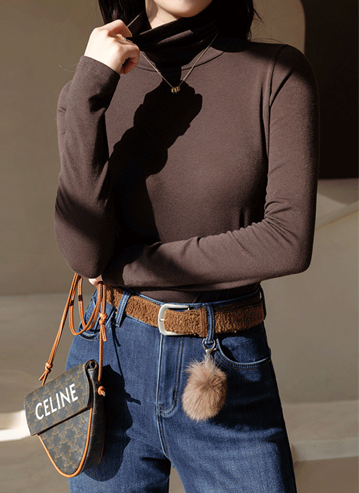 (7 Colors) Comfort Fit Wool Touch Turtleneck Tee