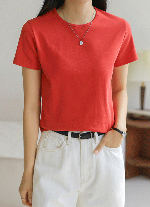 [The Onme] (8 Colors) Sleek Essential Stretch Tee