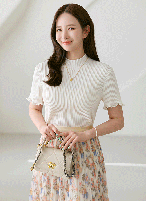 (5 Colors) Curly Edge Ribbed Knit