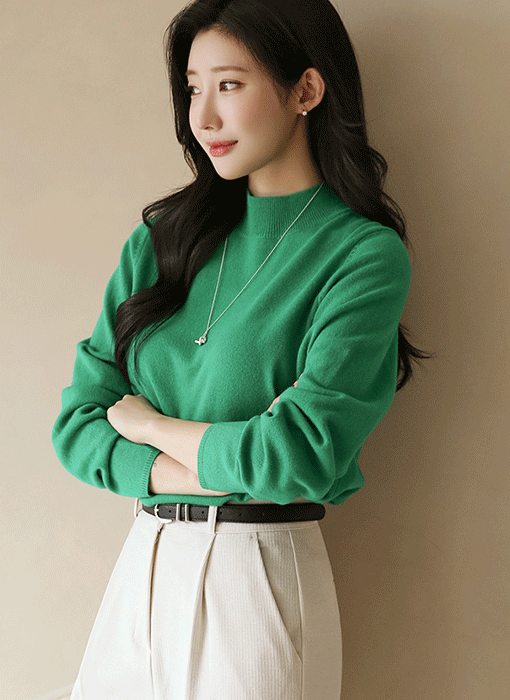 Luxe Merino Warm Mock-Neck Knit Top