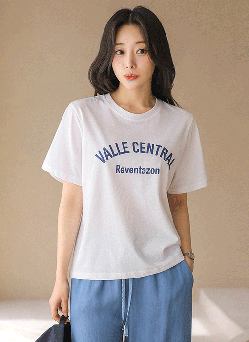 [The Onme] Valle Central Lettering Cotton Blend Tee