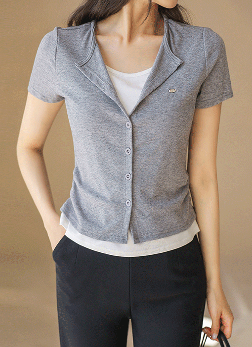 [The Onme] Ruched Layered Effect Top