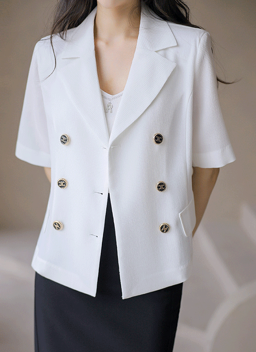 [LouisAngel] Grace Double-Breasted Belted Jacket