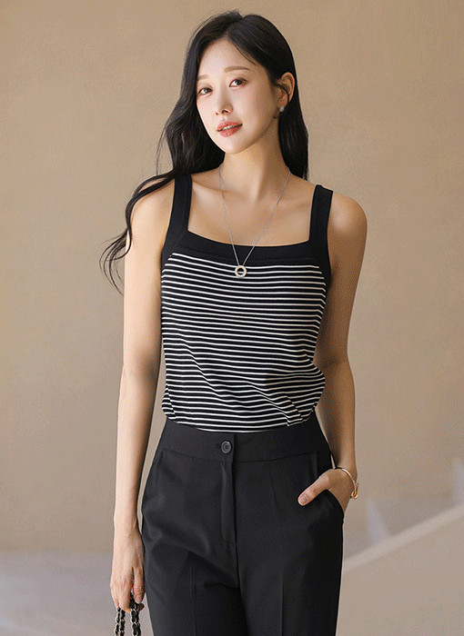 Coastal Muse Square-Neck Knit Tank
