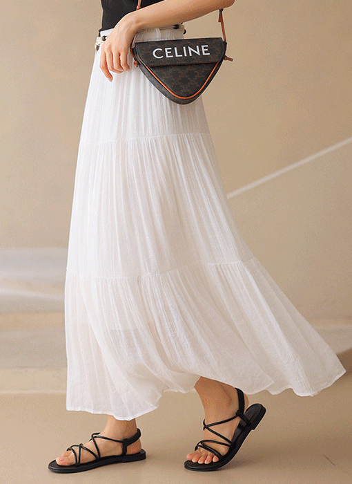 [The Onme] Breeze Cascade Tiered Maxi Skirt
