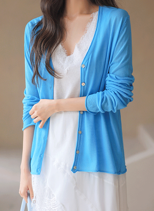 [The Onme] Sheer Flow Lightweight Knit Cardigan