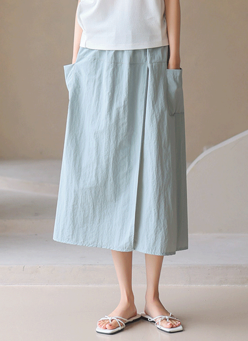 [The Onme] Airy Wrap-Front Pull-On Skort Pants