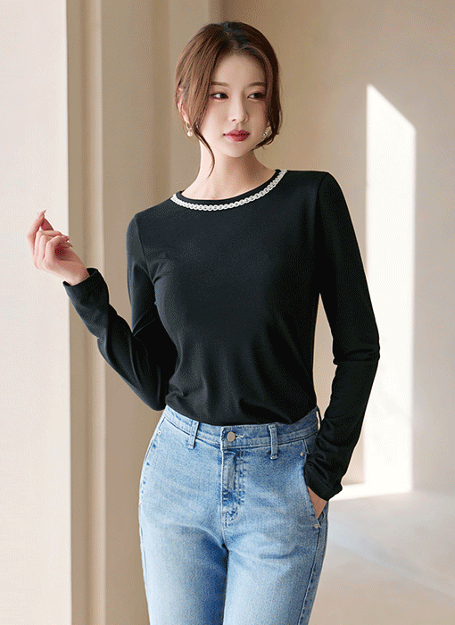 [LouisAngel] Lace Grace Round Tee