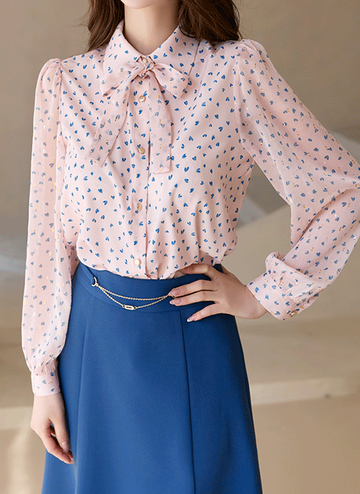 [LouisAngel] Romantic Heart Blouse w/ Tie