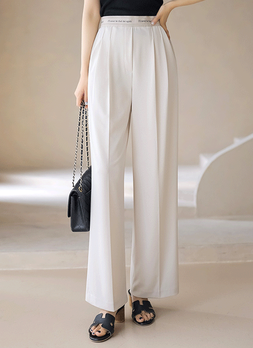 Letterband Wide Pull-On Slacks