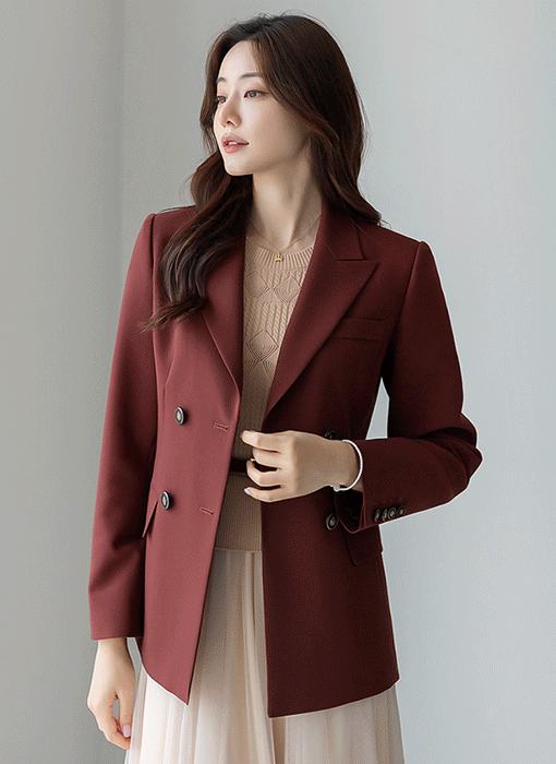 [LouisAngel] Double Breasted Feminine Line Tailored Jacket
