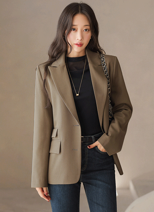 Asymmetrical Button Back Jacket