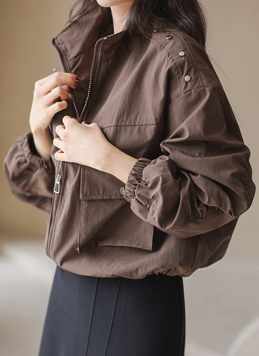 [Special Price] Shoulder-Stud Drawstring Utility Jacket