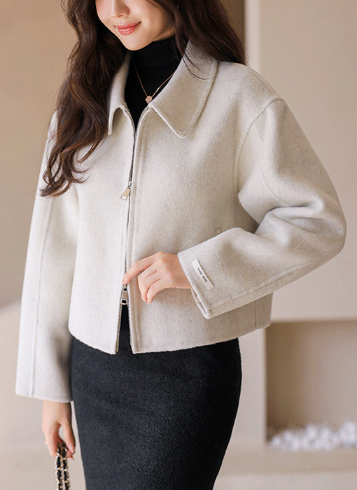 Airy Warmth Wool Blend Zip Jacket