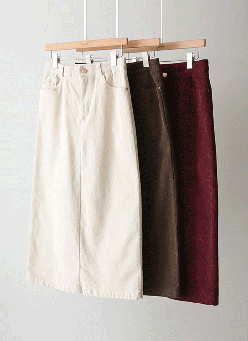 [The Onme] Brushed Corduroy A-Line Midi Skirt 